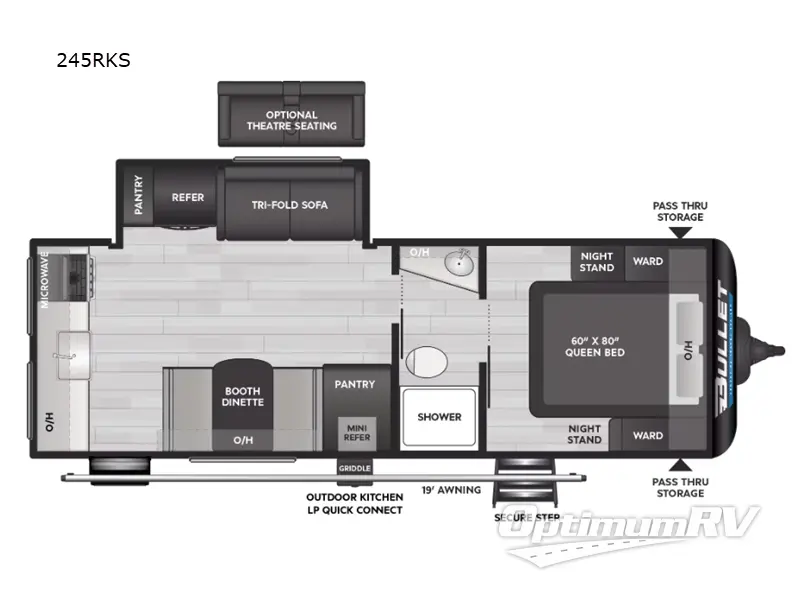 2025 Keystone Bullet Crossfire 245RKS RV Floorplan Photo