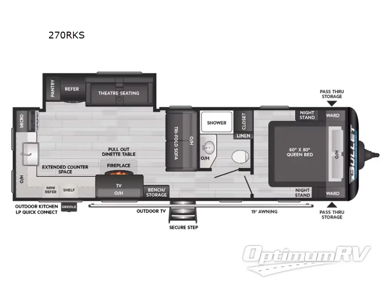 2025 Keystone Bullet Crossfire 270RKS RV Floorplan Photo