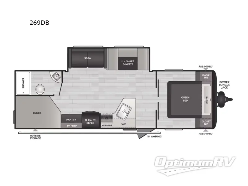 2025 Keystone Hideout Sport Double Axle 269DB RV Floorplan Photo