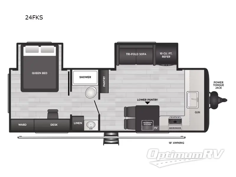 2025 Keystone Hideout 24FKS RV Floorplan Photo