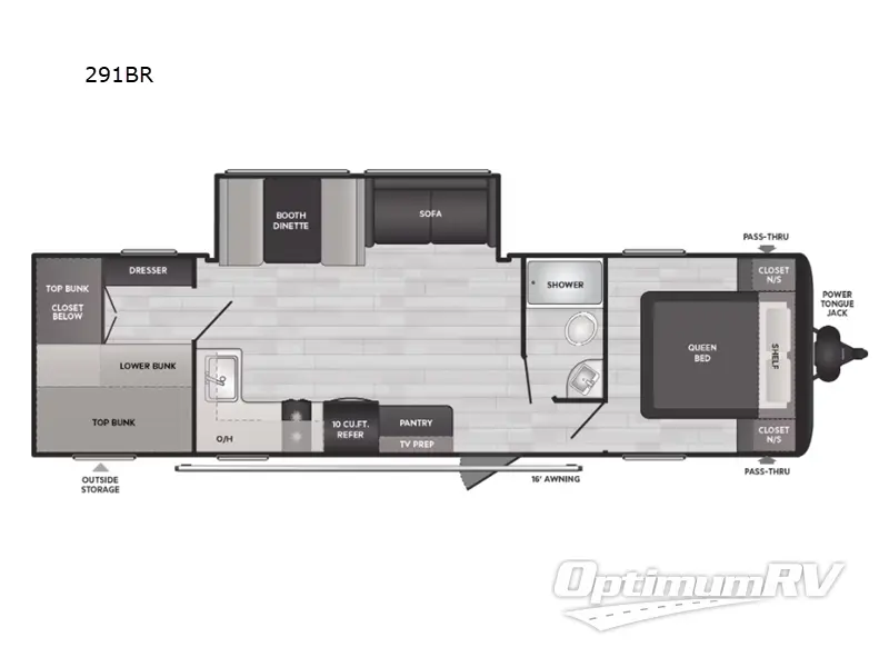 2025 Keystone Hideout Sport Double Axle 291BR RV Floorplan Photo