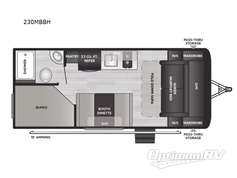 2025 Keystone Hideout Sport Single Axle 230MBBH RV Floorplan Photo