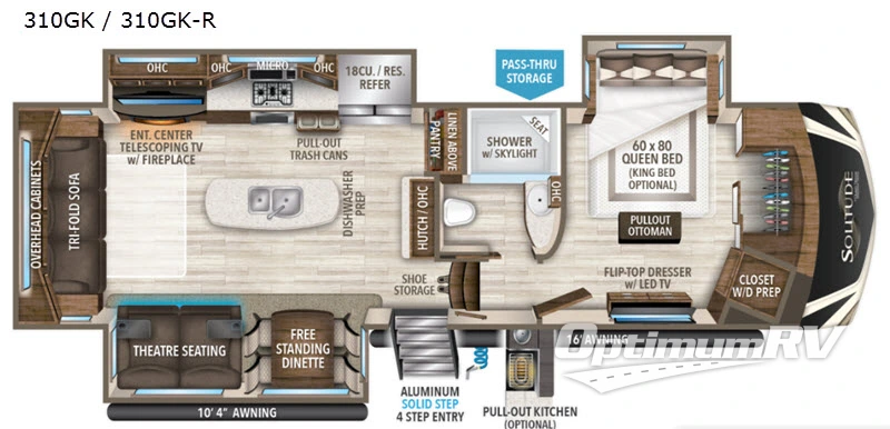 2019 Grand Design Solitude 310GK RV Floorplan Photo