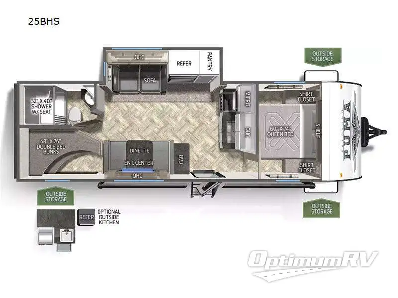 2024 Palomino Puma 25BHS RV Floorplan Photo