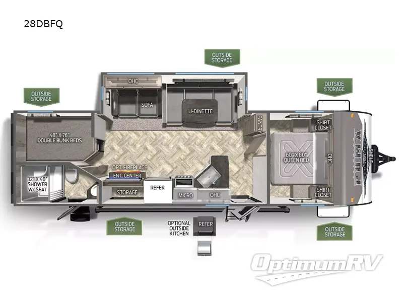 2024 Palomino Puma 28DBFQ RV Floorplan Photo