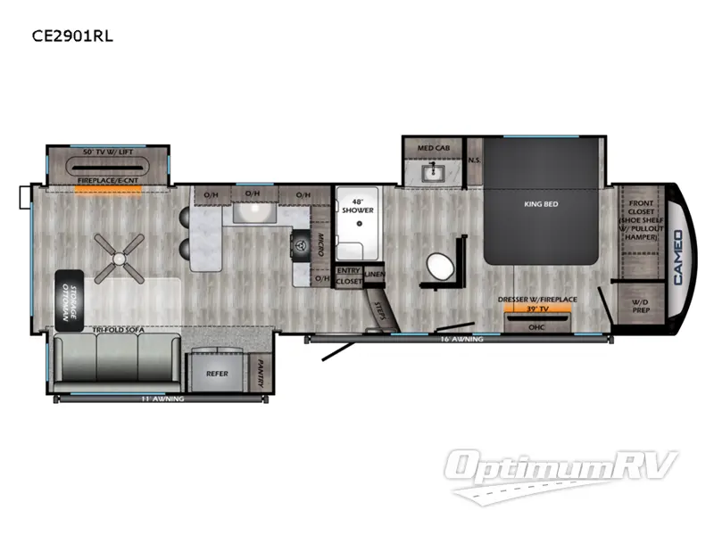 2022 CrossRoads Cameo CE2901RL RV Floorplan Photo