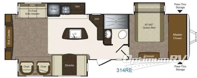 2015 Keystone Laredo 314RE RV Floorplan Photo