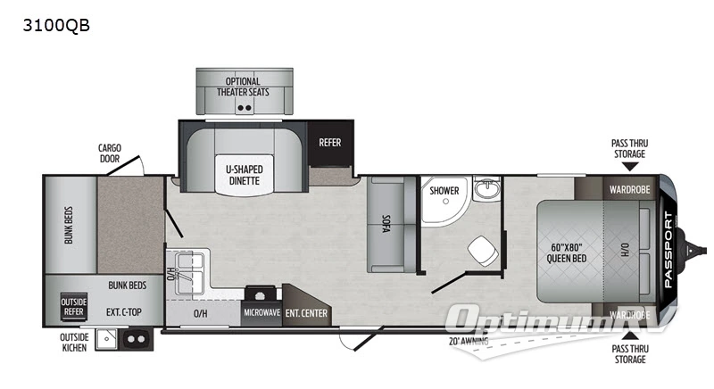 2020 Keystone Passport 3100QB GT Series RV Floorplan Photo