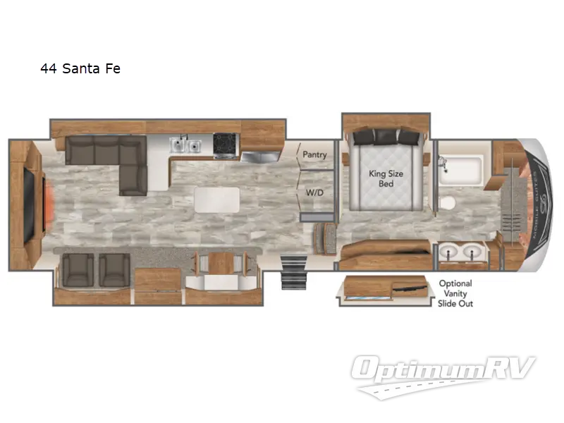 2021 DRV Luxury Suites Mobile Suites 44 Santa Fe RV Floorplan Photo