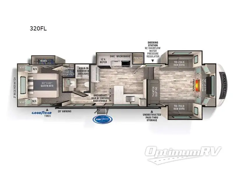 2021 Forest River Impression 320FL RV Floorplan Photo