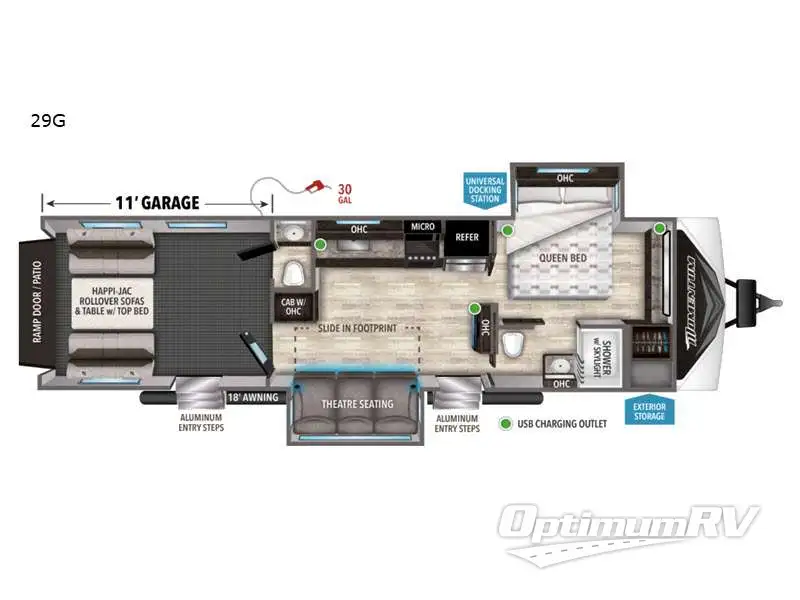 2022 Grand Design Momentum G-Class 29G RV Floorplan Photo