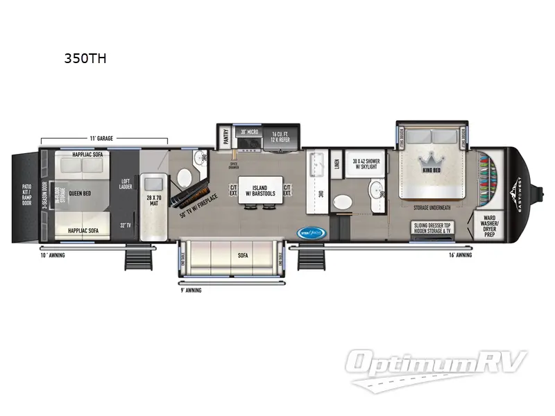 2025 East To West Takoda 350TH RV Floorplan Photo