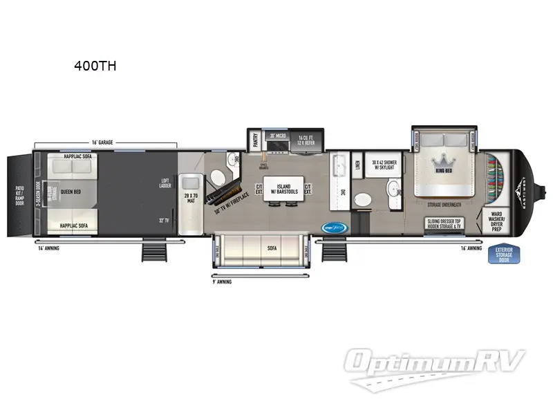 2025 East To West Takoda 400TH RV Floorplan Photo