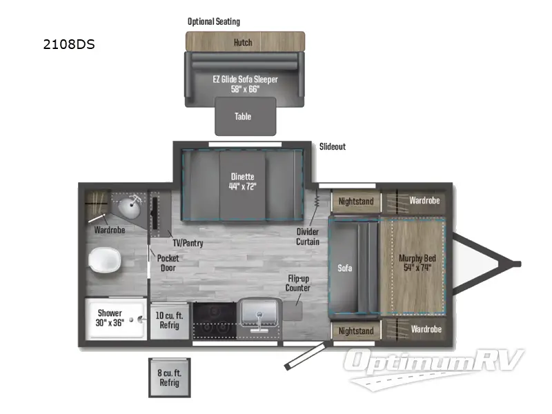 2025 Winnebago Micro Minnie 2108DS RV Floorplan Photo