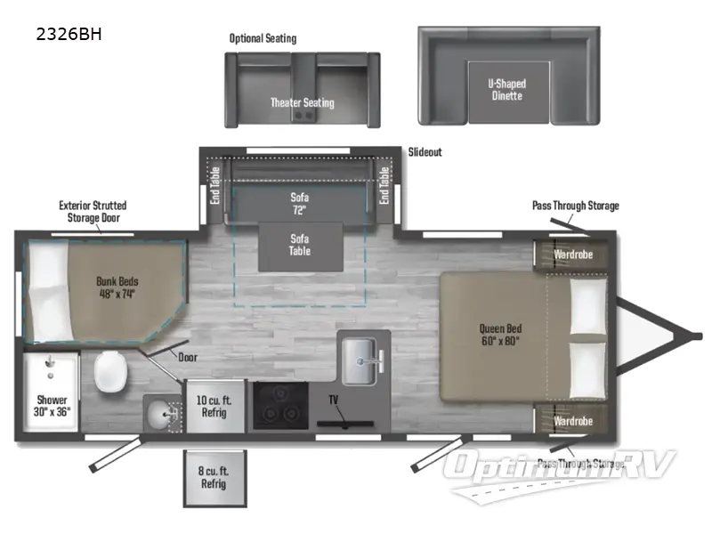 2025 Winnebago Minnie 2326BH RV Floorplan Photo