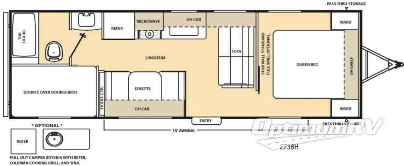 2016 Coachmen Catalina 273BH RV Floorplan Photo