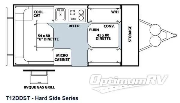 2013 Forest River Flagstaff Hard Side T12DDST RV Floorplan Photo