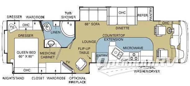 2008 Safari Simba FD 38 SBD RV Floorplan Photo