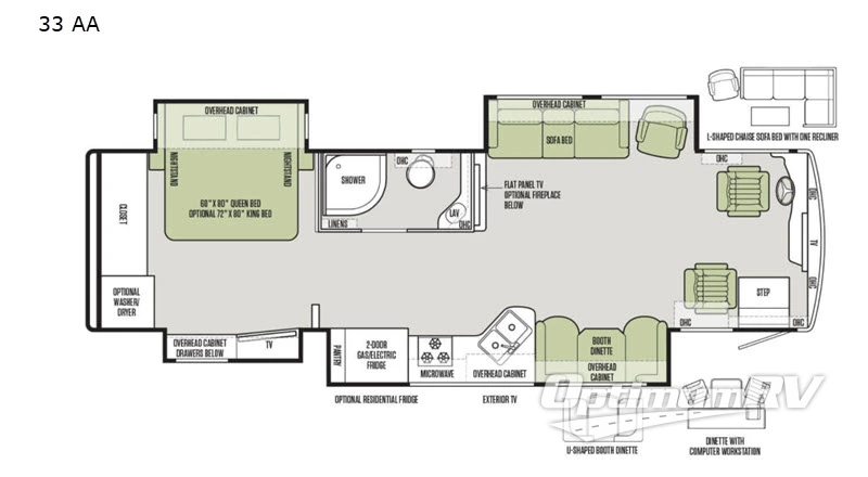 2019 Tiffin Allegro RED 33 AA RV Floorplan Photo