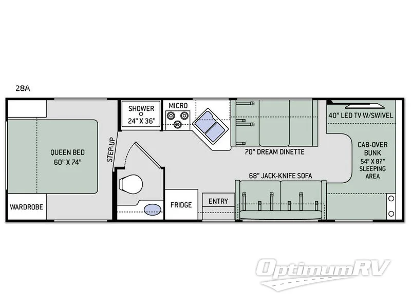 2019 Thor Four Winds 28A RV Floorplan Photo