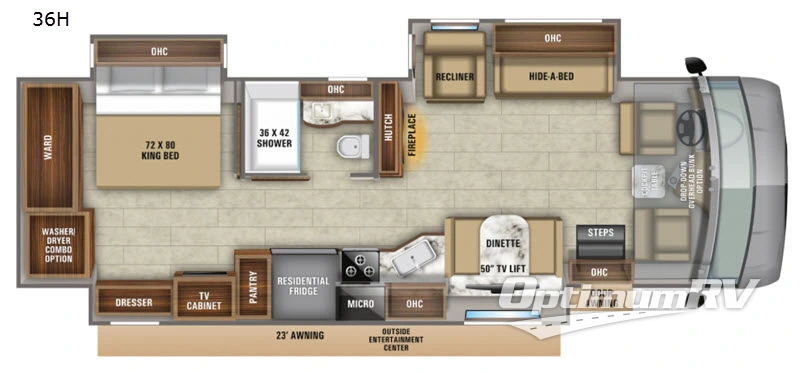 2020 Jayco Precept Prestige 36H RV Floorplan Photo