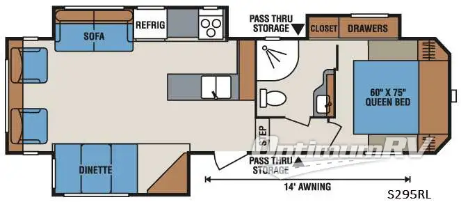 2017 KZ Sportsmen S295RL RV Floorplan Photo