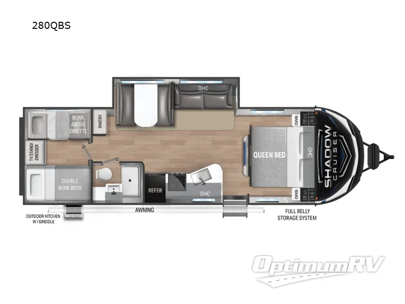 2023 Cruiser Shadow Cruiser 280QBS RV Floorplan Photo