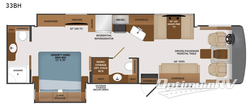 2020 Fleetwood Fortis 33HB RV Floorplan Photo