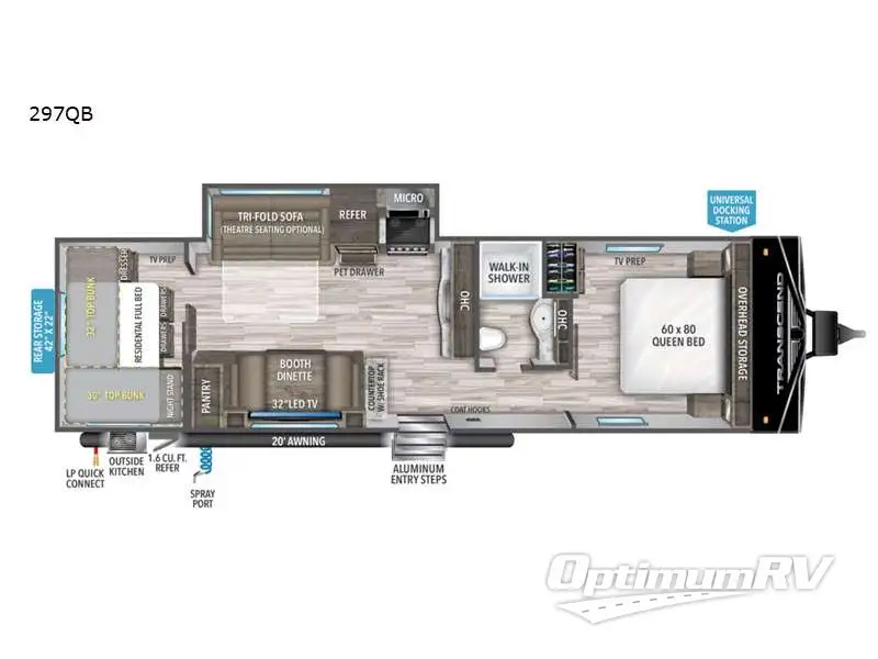 2022 Grand Design Transcend Xplor 297QB RV Floorplan Photo