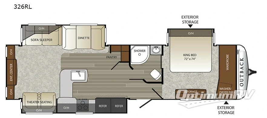 2017 Keystone Outback 326RL RV Floorplan Photo