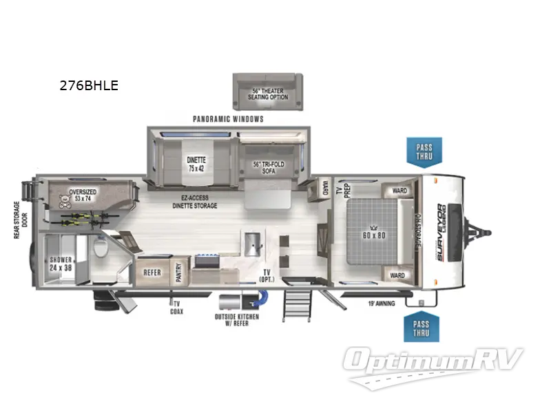 2022 Forest River Surveyor Legend 276BHLE RV Floorplan Photo