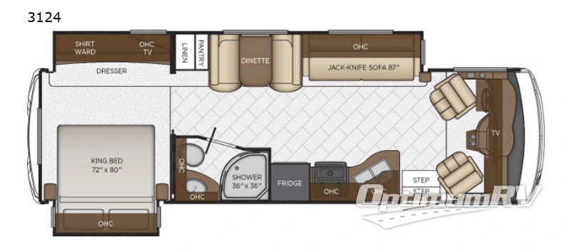 2019 Newmar Bay Star 3124 Floorplan Photo