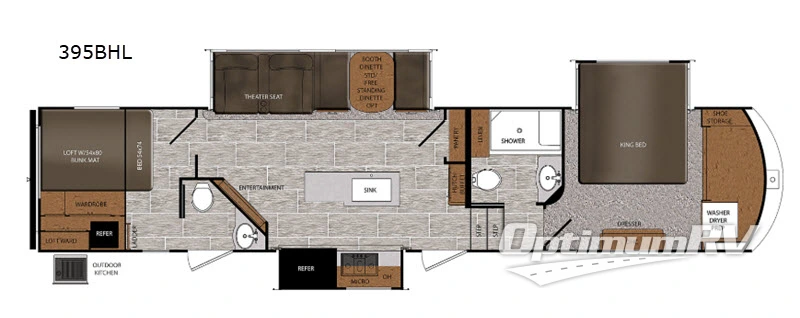 2020 Prime Time Crusader 395BHL RV Floorplan Photo