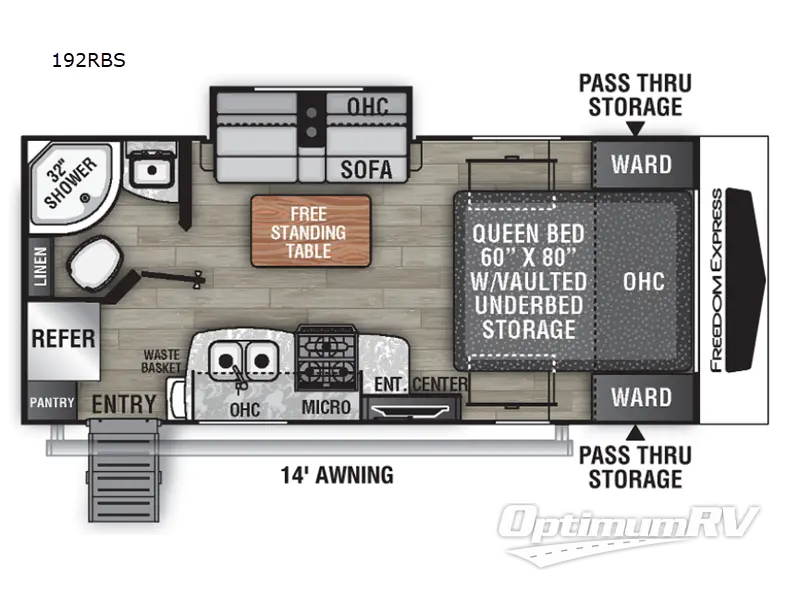 2022 Coachmen Freedom Express Ultra Lite 192RBS RV Floorplan Photo