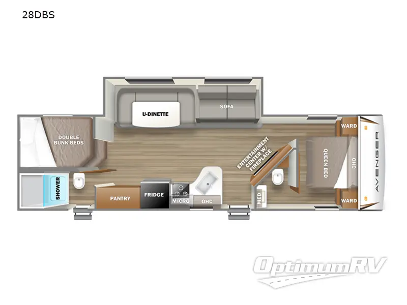 2022 Prime Time Avenger 28DBS RV Floorplan Photo