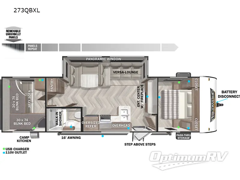 2022 Forest River Wildwood X-Lite 273QBXL RV Floorplan Photo