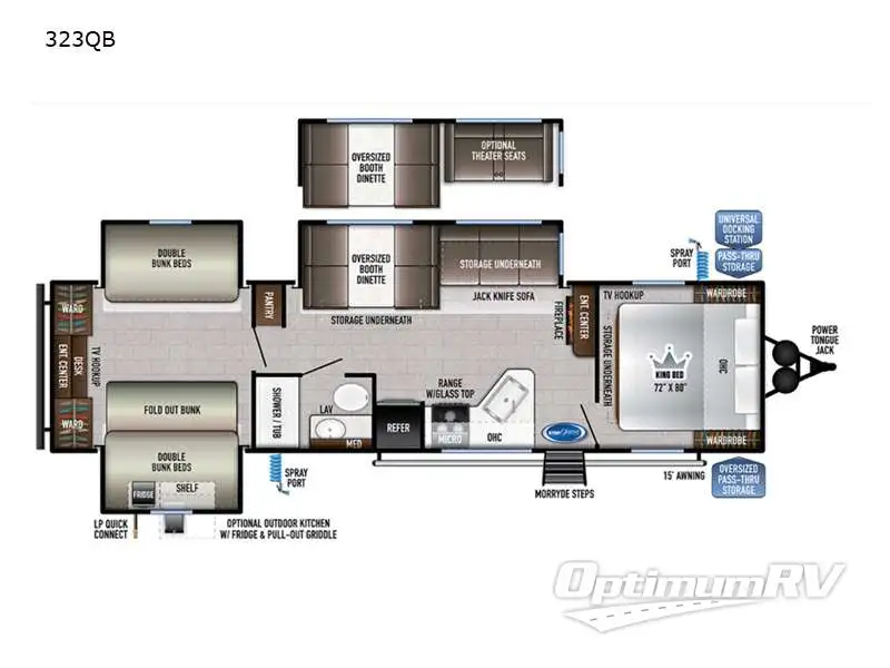 2023 East To West Della Terra 323QB RV Floorplan Photo