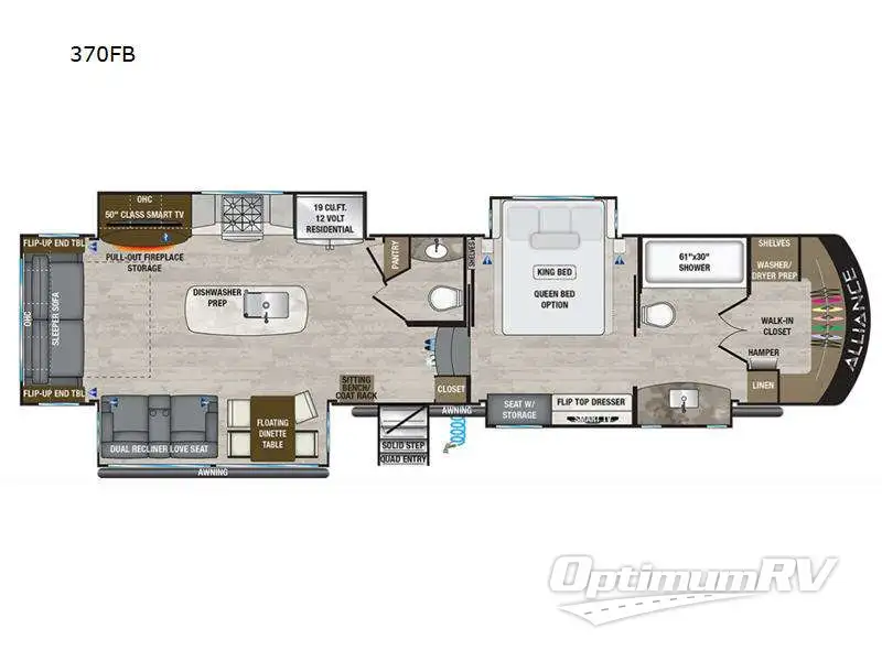 2023 Alliance Paradigm 370FB RV Floorplan Photo