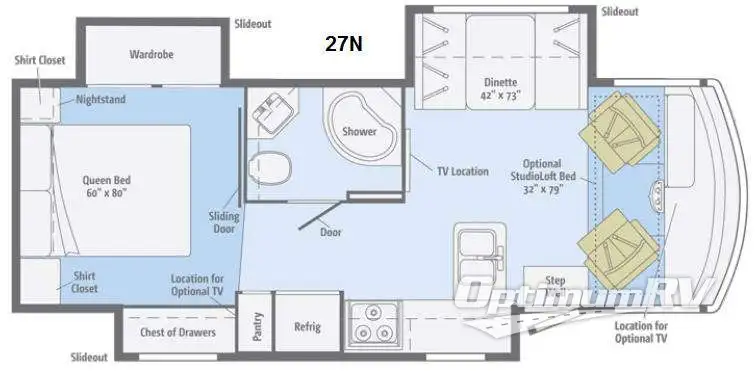 2014 Winnebago Vista 27N RV Floorplan Photo