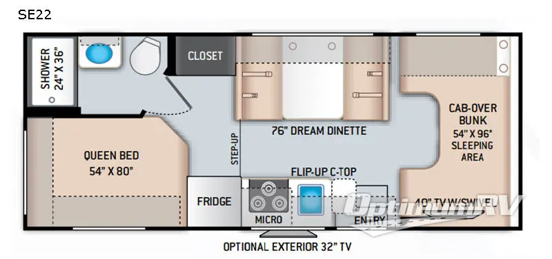 2020 Thor Quantum SE SE22 Ford RV Floorplan Photo