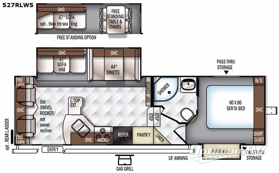 2017 Forest River Flagstaff Super Lite 527RLWS RV Floorplan Photo