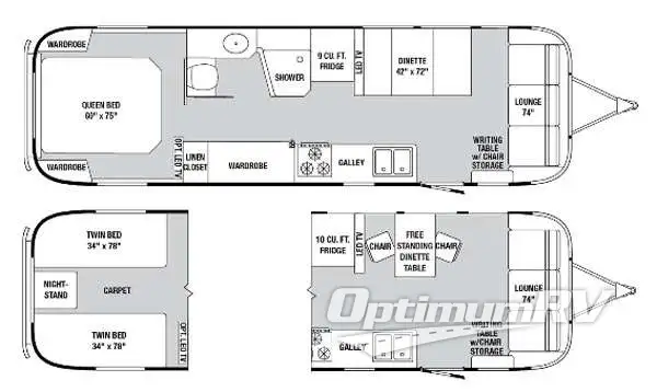 2014 Airstream Classic 31 RV Floorplan Photo