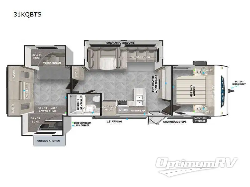 2023 Forest River Salem 31KQBTS RV Floorplan Photo