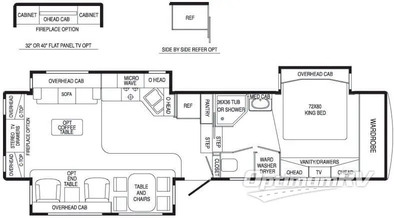 2005 DRV Luxury Suites Mobile Suites 36 RE3 RV Floorplan Photo