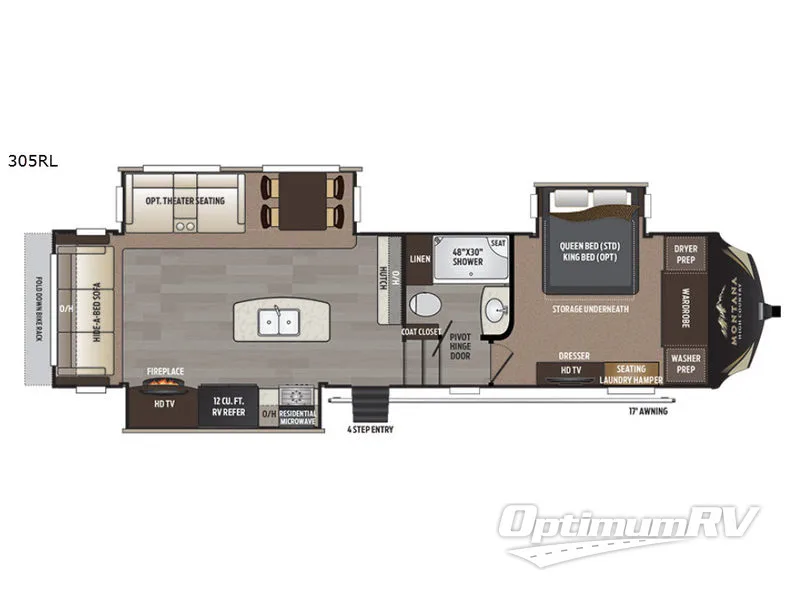 2017 Keystone Montana High Country 305RL RV Floorplan Photo