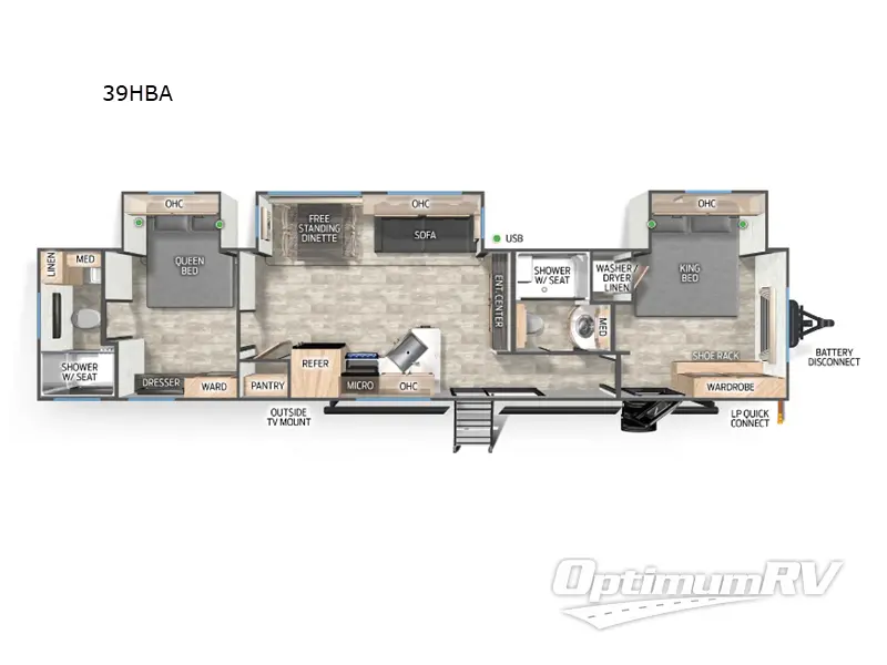 2025 Forest River Timberwolf 39HBA RV Floorplan Photo