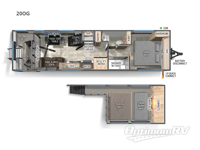 2025 Forest River Cherokee Timberwolf 20OG RV Floorplan Photo