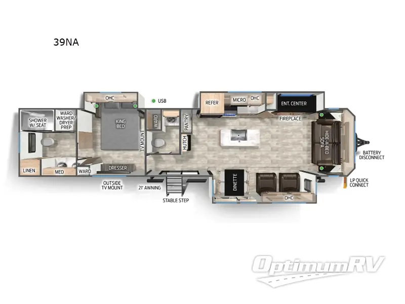 2025 Forest River Cherokee Timberwolf 39NA RV Floorplan Photo