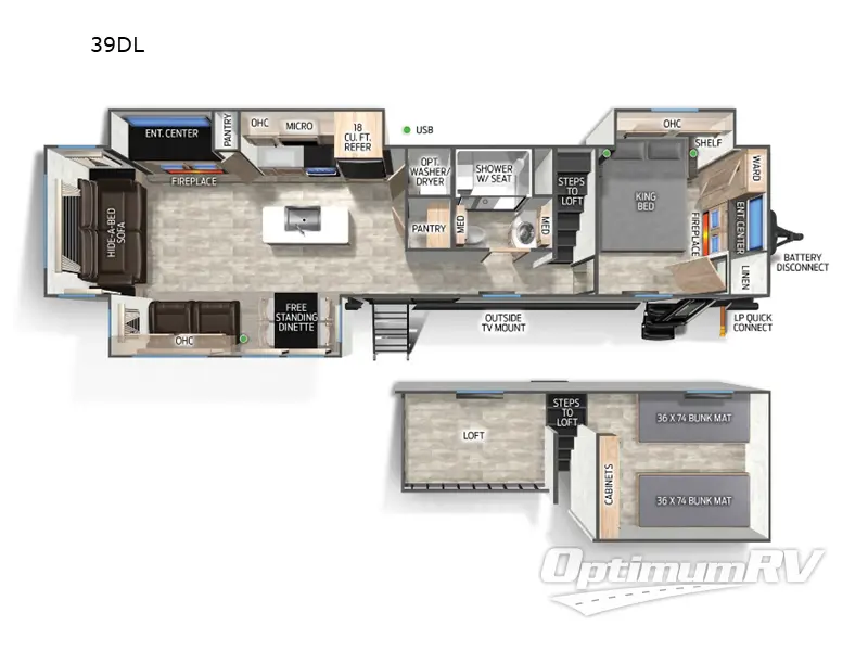 2025 Forest River Cherokee Timberwolf 39DL RV Floorplan Photo