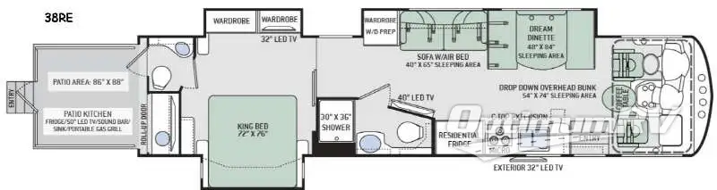 2015 Thor Outlaw 38RE RV Floorplan Photo